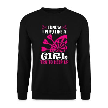 Girls Darts Women Darts Darts Dartboard Darts - Unisex Sweatshirt - black - Front - Alina (178cm) & Michal (187cm)