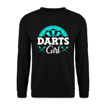 Darts Girl Women's Darts Play Darts Accessories Darts - Unisex Sweatshirt - black - Front - Alina (178cm) & Michal (187cm)