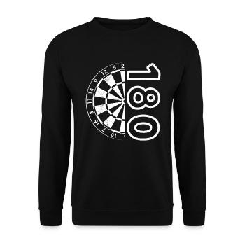 Darts 180 Dartscheibe Dartpfeil 180 Dart - Unisex Pullover - Schwarz - Vorne - Alina (178cm) & Michal (187cm)