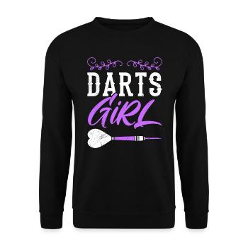 Darts Girl Women's Darts Play Darts Accessories Darts - Unisex Sweatshirt - black - Front - Alina (178cm) & Michal (187cm)