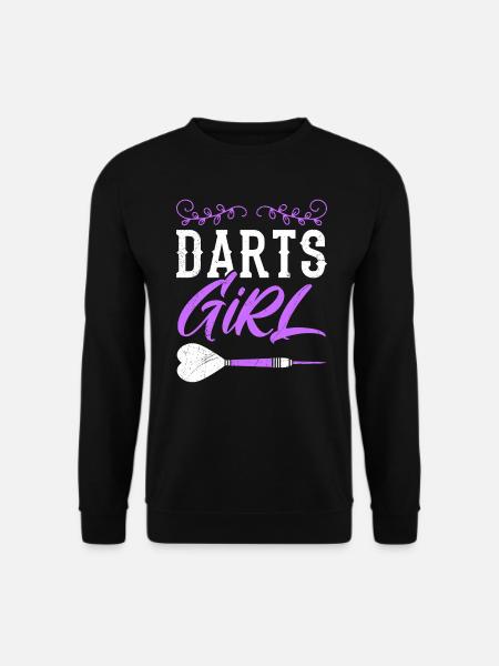 Darts Girl Damen Dart spielen Darts Zubehör Dart - Unisex Pullover - Schwarz