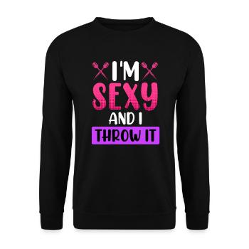 Frauen Darts Damen Dartpfeile Zubehör Dart - Unisex Pullover - Schwarz - Vorne - Alina (178cm) & Michal (187cm)