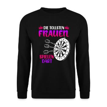 Frauen Darts Damen Dart Pfeile Zubehör Dart - Unisex Pullover - Schwarz - Vorne - Alina (178cm) & Michal (187cm)