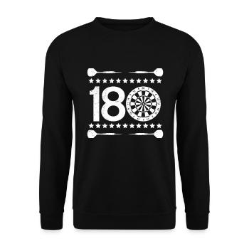Darts 180 Dartscheibe Dartpfeil 180 Dart - Unisex Pullover - Schwarz - Vorne - Alina (178cm) & Michal (187cm)