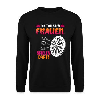 Frauen Darts Damen Dart Pfeile Zubehör Dart - Unisex Pullover - Schwarz - Vorne - Alina (178cm) & Michal (187cm)