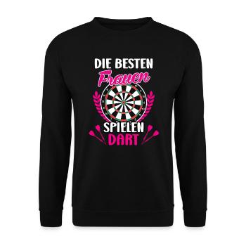 Frauen Darts Damen Dartscheibe Darts Zubehör Dart - Unisex Pullover - Schwarz - Vorne - Alina (178cm) & Michal (187cm)