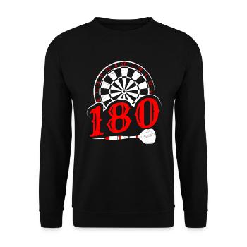Darts 180 Dartscheibe Dartpfeil 180 Dart - Unisex Pullover - Schwarz - Vorne - Alina (178cm) & Michal (187cm)