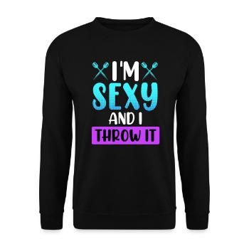 Frauen Darts Damen Dartpfeile Zubehör Dart - Unisex Pullover - Schwarz - Vorne - Alina (178cm) & Michal (187cm)