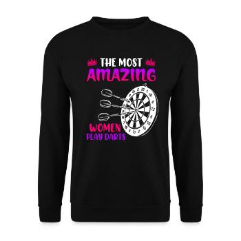 Frauen Darts Damen Dart Pfeile Zubehör Dart - Unisex Pullover - Schwarz - Vorne - Alina (178cm) & Michal (187cm)