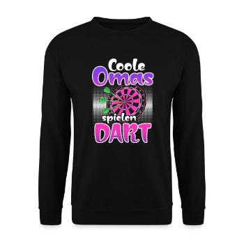 Coole Omas spielen Dart Frauen Darts Zubehör Dart - Unisex Pullover - Schwarz - Vorne - Alina (178cm) & Michal (187cm)