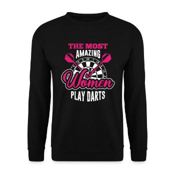 Great Women Play Darts Ladies Darts Accessories Darts - Unisex Sweatshirt - black - Front - Alina (178cm) & Michal (187cm)