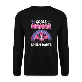 Coole Mamas spielen Dart Frauen Darts Zubehör Dart - Unisex Pullover - Schwarz - Vorne - Alina (178cm) & Michal (187cm)