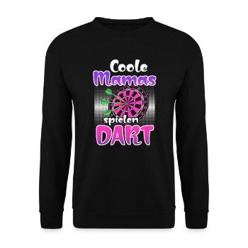 Coole Mamas spielen Dart Frauen Darts Zubehör Dart - Unisex Pullover - Schwarz - Vorne - Alina (178cm) & Michal (187cm)