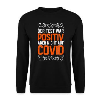 Schwanger Test nicht COVID Mutter Baby Mama - Unisex Pullover - Schwarz - Vorne - Alina (178cm) & Michal (187cm)