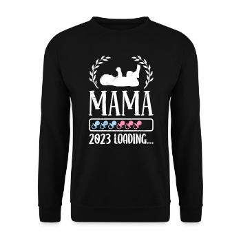 Mom 2023 loading pregnant Girl and Boy Mom - Unisex Sweatshirt - black - Front - Alina (178cm) & Michal (187cm)
