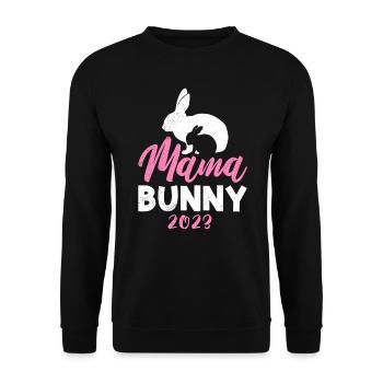 Mama Rabbit 2023 get pregnant Mother Mom - Unisex Sweatshirt - black - Front - Alina (178cm) & Michal (187cm)