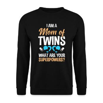 Twin Mom Mother of Twins Boy Mom - Unisex Sweatshirt - black - Front - Alina (178cm) & Michal (187cm)