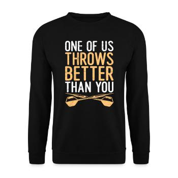 L’un de nous lance tous les deux mieux que vous - Sweat-shirt Unisexe - noir - Devant - Alina (178cm) & Michal (187cm)