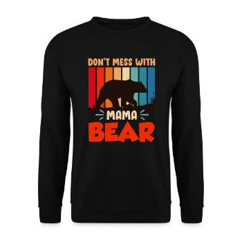 Mama Bear Familie Kinder Tochter Sohn Mama - Unisex Pullover - Schwarz - Vorne - Alina (178cm) & Michal (187cm)
