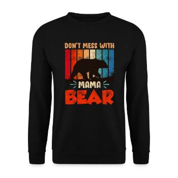 Mama Bear Familie Kinder Tochter Sohn Mama - Unisex Pullover - Schwarz - Vorne - Alina (178cm) & Michal (187cm)