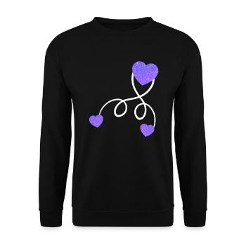 Schwanger Baby Liebe schwanger mit Zwillingen - Unisex Pullover - Schwarz - Vorne - Alina (178cm) & Michal (187cm)