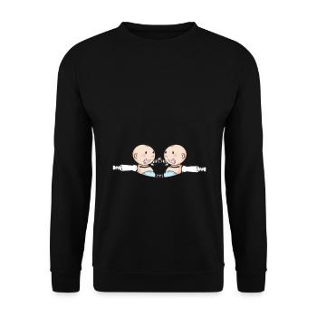 Mère Jumelles Frères et sœurs Jeunes filles Maman - Sweat-shirt Unisexe - noir - Devant - Alina (178cm) & Michal (187cm)