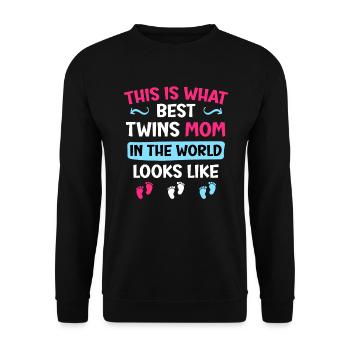 Twin Mom Mom Mom Of Twins Pregnant Mom - Unisex Sweatshirt - black - Front - Alina (178cm) & Michal (187cm)