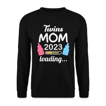 Twin Mom 2023 Twins Young Girl Mom - Unisex Sweatshirt - black - Front - Alina (178cm) & Michal (187cm)