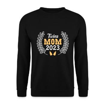 Zwillinge Mama Zwillingsmama 2023 Mutter Mama - Unisex Pullover - Schwarz - Vorne - Alina (178cm) & Michal (187cm)
