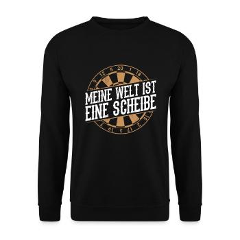 Dartscheibe Darts Sprüche Dart Zubehör Darts - Unisex Pullover - Schwarz - Vorne - Alina (178cm) & Michal (187cm)