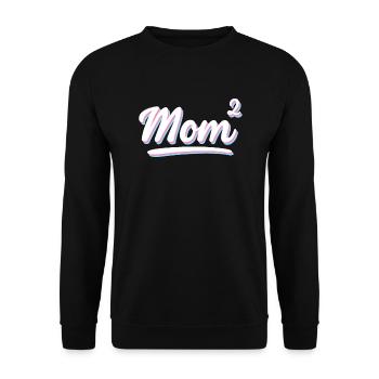 Mom hoch 2 Zwillinge Schwanger mit Zwillinge - Unisex Pullover - Schwarz - Vorne - Alina (178cm) & Michal (187cm)