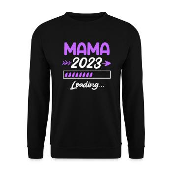 Maman 2023 enceinte d’une fille Maman - Sweat-shirt Unisexe - noir - Devant - Alina (178cm) & Michal (187cm)