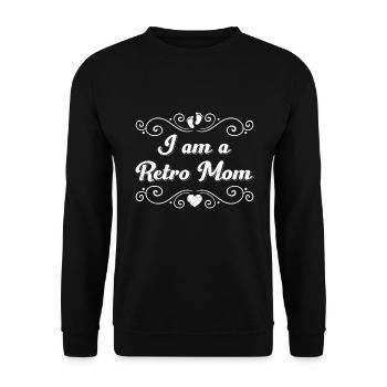 Retro Mom Family Kids Best Mom - Unisex Sweatshirt - black - Front - Alina (178cm) & Michal (187cm)