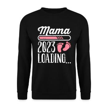 Mom 2023 loading Mother Pregnant Girl Mom - Unisex Sweatshirt - black - Front - Alina (178cm) & Michal (187cm)