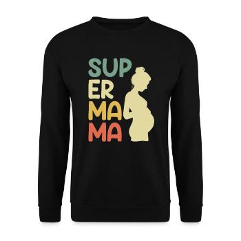 Super Mom Pregnant Best Mother Child - Unisex Sweatshirt - black - Front - Alina (178cm) & Michal (187cm)