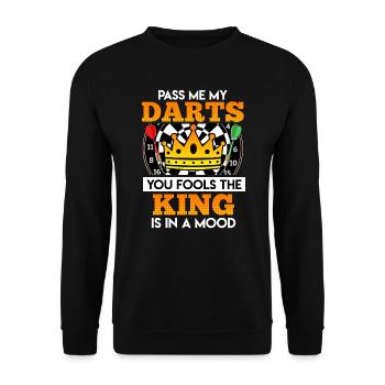 Donnez-moi les fléchettes leurs imbéciles le roi - Sweat-shirt Unisexe - noir - Devant - Alina (178cm) & Michal (187cm)