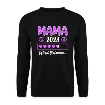 Mama 2023 Mutter to be schwanger Junge Mädchen - Unisex Pullover - Schwarz - Vorne - Alina (178cm) & Michal (187cm)