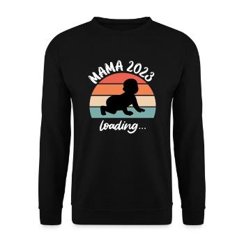 Maman 2023 Chargement de bébé Jeunes filles enceintes - Sweat-shirt Unisexe - noir - Devant - Alina (178cm) & Michal (187cm)