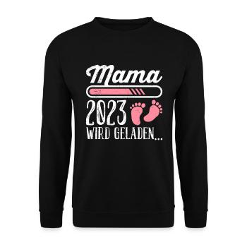 Mom 2023 loading Mother Pregnant Girl Mom - Unisex Sweatshirt - black - Front - Alina (178cm) & Michal (187cm)