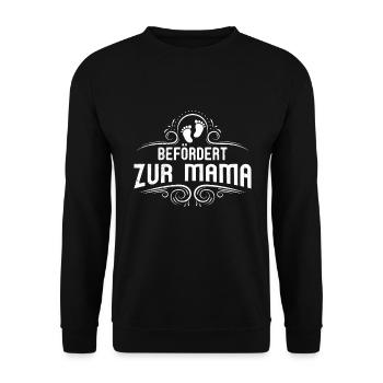 Promoted to Mom - Colleagues Family Mother Mom - Unisex Sweatshirt - black - Front - Alina (178cm) & Michal (187cm)