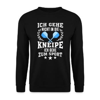 Kneipensport Darts spielen Dartpfeile Treffer Dart - Unisex Pullover - Schwarz - Vorne - Alina (178cm) & Michal (187cm)