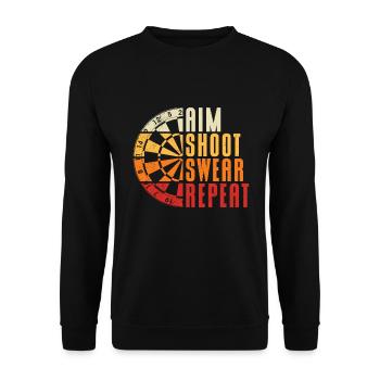 Darts Play Goals Throw Curse Score Darts - Unisex Sweatshirt - black - Front - Alina (178cm) & Michal (187cm)