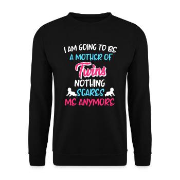 Mutter von Zwillingen Liebe hoch 2 schwangere Mama - Unisex Pullover - Schwarz - Vorne - Alina (178cm) & Michal (187cm)