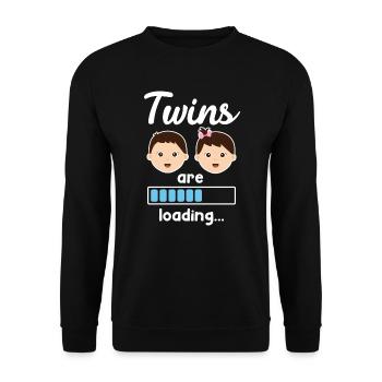 Twins pregnant with twins Young girls - Unisex Sweatshirt - black - Front - Alina (178cm) & Michal (187cm)