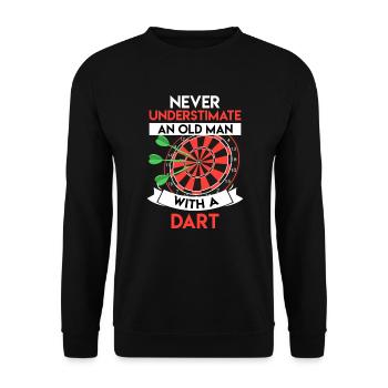 Never underestimate an old man - Unisex Sweatshirt - black - Front - Alina (178cm) & Michal (187cm)