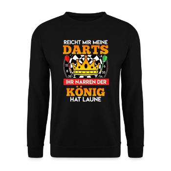 Donnez-moi les fléchettes leurs imbéciles le roi - Sweat-shirt Unisexe - noir - Devant - Alina (178cm) & Michal (187cm)