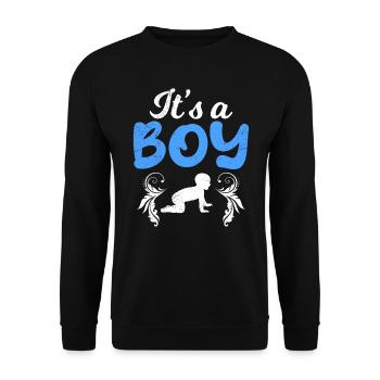 It s a boy - Boys mom pregnant with boy - Unisex Sweatshirt - black - Front - Alina (178cm) & Michal (187cm)
