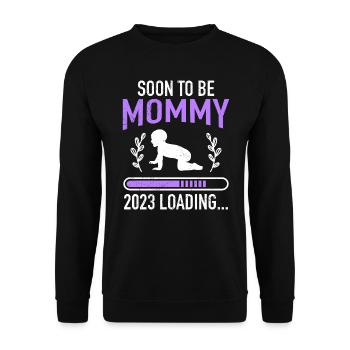 Mommy to be Mutter schwanger Baby loading Mama - Unisex Pullover - Schwarz - Vorne - Alina (178cm) & Michal (187cm)