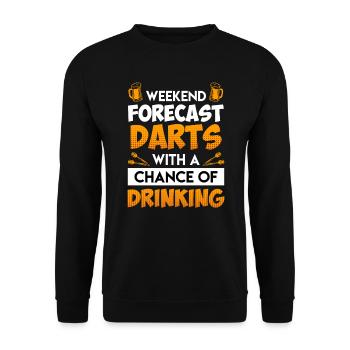 Wochenend Vorhersage Darts - Unisex Pullover - Schwarz - Vorne - Alina (178cm) & Michal (187cm)