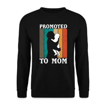 Promoted to Mom - Colleagues Family Mother Mom - Unisex Sweatshirt - black - Front - Alina (178cm) & Michal (187cm)